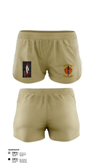 Women's Shorts, 3/7 India Co. Wpns Plt, Marines, Teamtime, Team time, sublimation, custom sports apparel, team uniforms, spirit wear, spiritwear, sports uniforms, custom shirts, team store, custom team store, fundraiser sports, apparel fundraiser