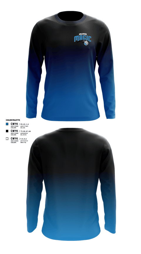 Long Sleeve Performance Shirt, Magic, Men's Basketball, Teamtime, Team time, sublimation, custom sports apparel, team uniforms, spirit wear, spiritwear, sports uniforms, custom shirts, team store, custom team store, fundraiser sports, apparel fundraiser