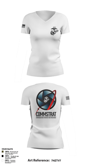 Women's Short Sleeve Vneck Shirt, MCRDPI COMMSTRAT, Marines, Teamtime, Team time, sublimation, custom sports apparel, team uniforms, spirit wear, spiritwear, sports uniforms, custom shirts, team store, custom team store, fundraiser sports, apparel fundraiser