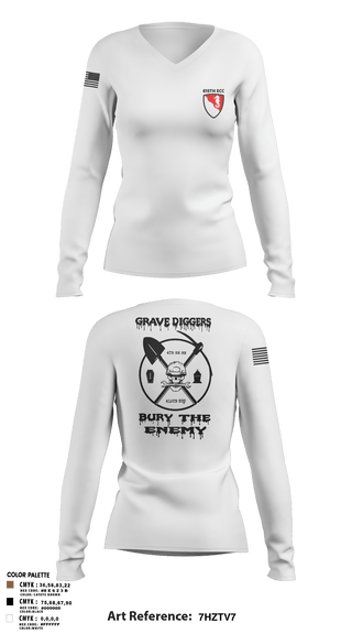 Women's Long Sleeve Vneck Shirt, 615TH ECC, , Teamtime, Team time, sublimation, custom sports apparel, team uniforms, spirit wear, spiritwear, sports uniforms, custom shirts, team store, custom team store, fundraiser sports, apparel fundraiser