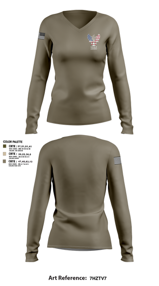 Women's Long Sleeve Vneck Shirt, , Air Force, Teamtime, Team time, sublimation, custom sports apparel, team uniforms, spirit wear, spiritwear, sports uniforms, custom shirts, team store, custom team store, fundraiser sports, apparel fundraiser