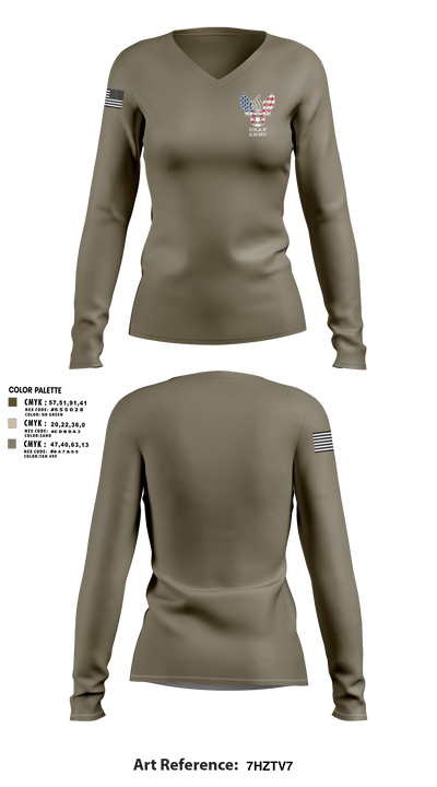 7th MUNS Women's Long Sleeve V-neck Shirt - 3