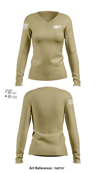 Women's Long Sleeve Vneck Shirt, S2 HHC 3BCT, Army, Teamtime, Team time, sublimation, custom sports apparel, team uniforms, spirit wear, spiritwear, sports uniforms, custom shirts, team store, custom team store, fundraiser sports, apparel fundraiser