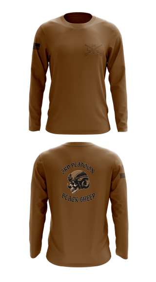 Long Sleeve Performance Shirt, 3rd PLT black sheep, Army, Teamtime, Team time, sublimation, custom sports apparel, team uniforms, spirit wear, spiritwear, sports uniforms, custom shirts, team store, custom team store, fundraiser sports, apparel fundraiser