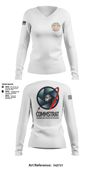 MCRDPI COMMSTRAT 84265949 Women's Long Sleeve V-neck Shirt - 2