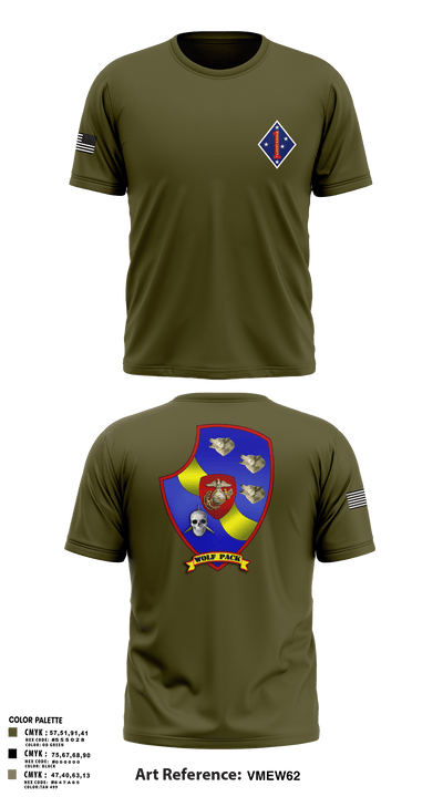 3rd LAR 1st MARDIV 13468961 Short Sleeve Performance Shirt - 1