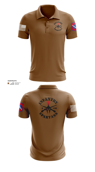 Short Sleeve Performance Polo, Alpha Company 1-138th Infantry Regiment, , Teamtime, Team time, sublimation, custom sports apparel, team uniforms, spirit wear, spiritwear, sports uniforms, custom shirts, team store, custom team store, fundraiser sports, apparel fundraiser