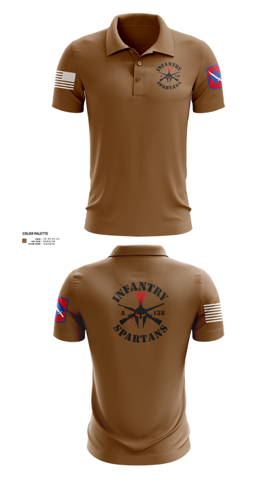 Alpha Company 1-138th Infantry Regiment 86891833 Short Sleeve Performance Polo - 200