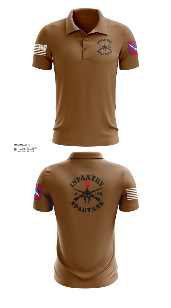 Short Sleeve Performance Polo, Alpha Company 1-138th Infantry Regiment, , Teamtime, Team time, sublimation, custom sports apparel, team uniforms, spirit wear, spiritwear, sports uniforms, custom shirts, team store, custom team store, fundraiser sports, apparel fundraiser