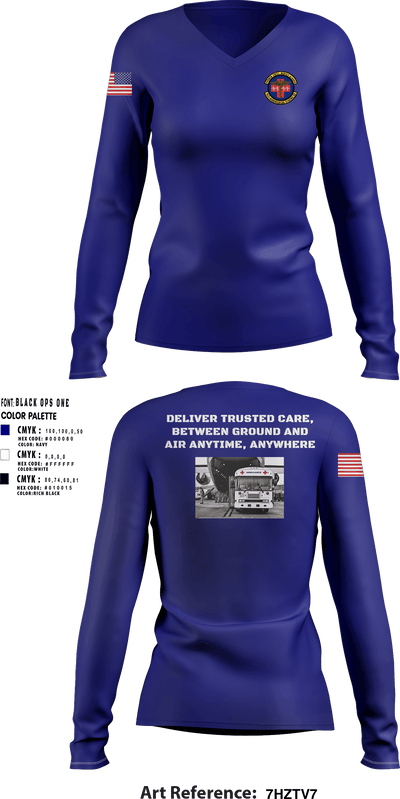 452d Aeromedical Staging Squadron 30714364 Women's Long Sleeve V-neck Shirt - 3