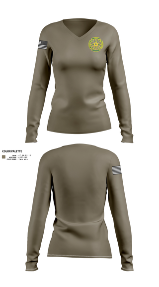 Women's Long Sleeve Vneck Shirt, 185th MP BN, , Teamtime, Team time, sublimation, custom sports apparel, team uniforms, spirit wear, spiritwear, sports uniforms, custom shirts, team store, custom team store, fundraiser sports, apparel fundraiser