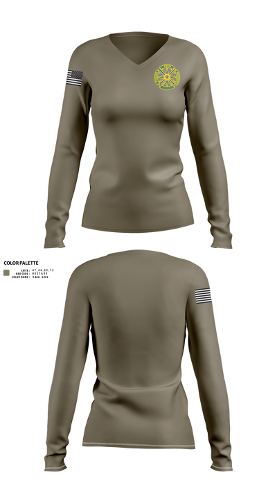 185th MP BN 3463461 Women's Long Sleeve V-neck Shirt - 23