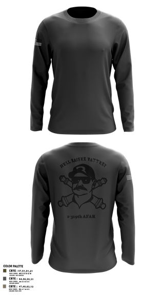 Long Sleeve Performance Shirt, HHB 2-319 AFAR, Army, Teamtime, Team time, sublimation, custom sports apparel, team uniforms, spirit wear, spiritwear, sports uniforms, custom shirts, team store, custom team store, fundraiser sports, apparel fundraiser