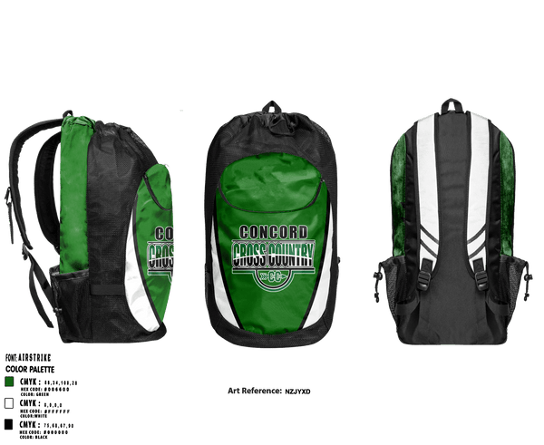 Gear Bag, CONCORD HIGH SCHOOL Cross Country, Cross Country, Teamtime, Team time, sublimation, custom sports apparel, team uniforms, spirit wear, spiritwear, sports uniforms, custom shirts, team store, custom team store, fundraiser sports, apparel fundraiser