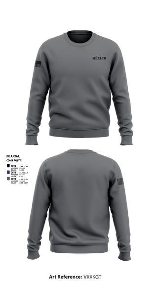 Crew Neck Sweatshirt, México, Army, Teamtime, Team time, sublimation, custom sports apparel, team uniforms, spirit wear, spiritwear, sports uniforms, custom shirts, team store, custom team store, fundraiser sports, apparel fundraiser