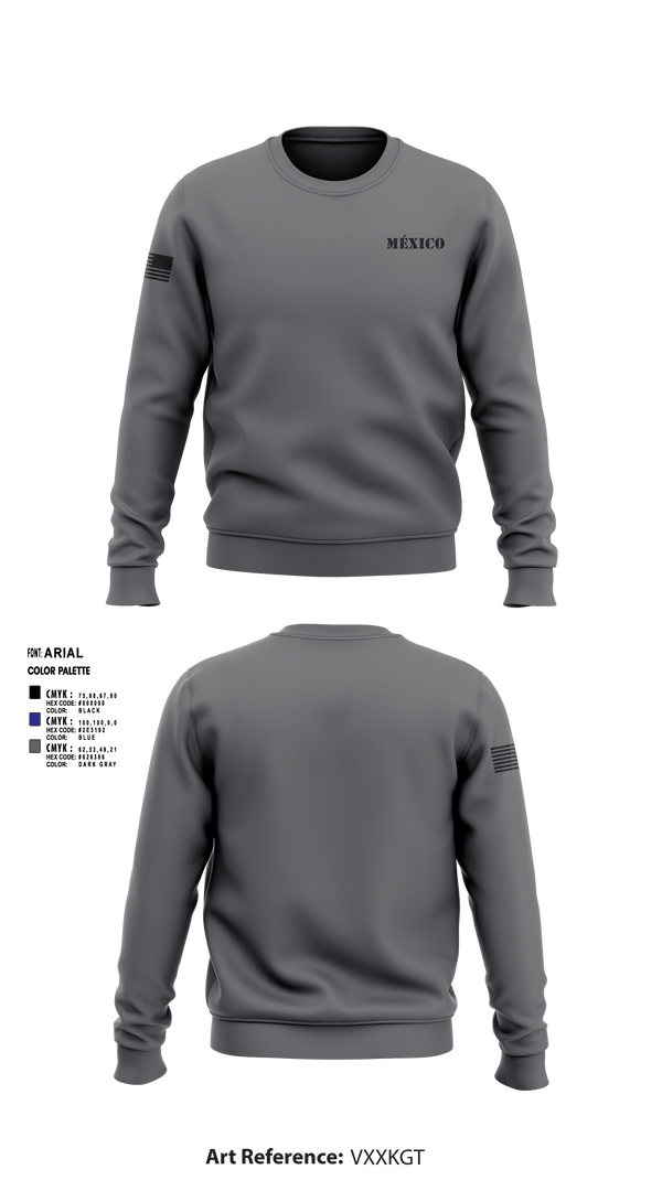 Crew Neck Sweatshirt, México, Army, Teamtime, Team time, sublimation, custom sports apparel, team uniforms, spirit wear, spiritwear, sports uniforms, custom shirts, team store, custom team store, fundraiser sports, apparel fundraiser