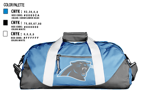 Duffle Bag, Panthers, Football, Teamtime, Team time, sublimation, custom sports apparel, team uniforms, spirit wear, spiritwear, sports uniforms, custom shirts, team store, custom team store, fundraiser sports, apparel fundraiser