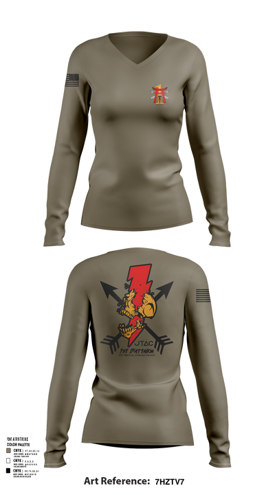 S3 Fires 1-1SFG(A) 45789233 Women's Long Sleeve V-neck Shirt - 103