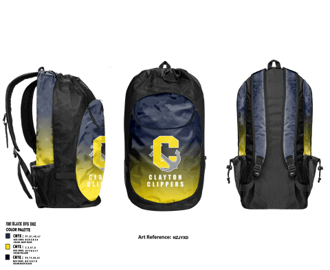 Gear Bag, Clayton clippers, Track & Field, Teamtime, Team time, sublimation, custom sports apparel, team uniforms, spirit wear, spiritwear, sports uniforms, custom shirts, team store, custom team store, fundraiser sports, apparel fundraiser