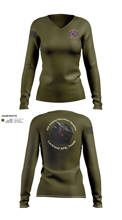 59th Surgical Operations Squadron 37744422 Women's Long Sleeve V-neck Shirt - 41