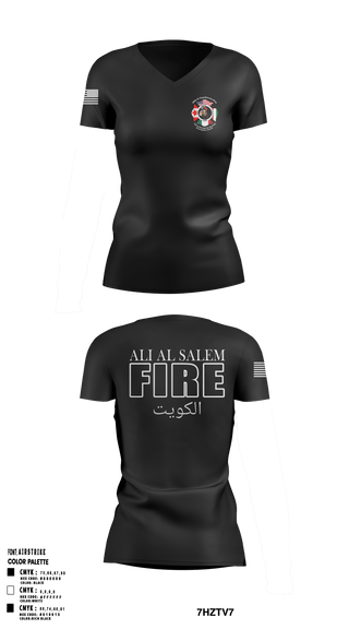 Women's Short Sleeve Vneck Shirt, 386th ECES/CEF, Fire Department, Teamtime, Team time, sublimation, custom sports apparel, team uniforms, spirit wear, spiritwear, sports uniforms, custom shirts, team store, custom team store, fundraiser sports, apparel fundraiser