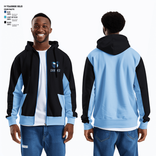 Zip Hoodie, Sharks, Men's Basketball, Teamtime, Team time, sublimation, custom sports apparel, team uniforms, spirit wear, spiritwear, sports uniforms, custom shirts, team store, custom team store, fundraiser sports, apparel fundraiser
