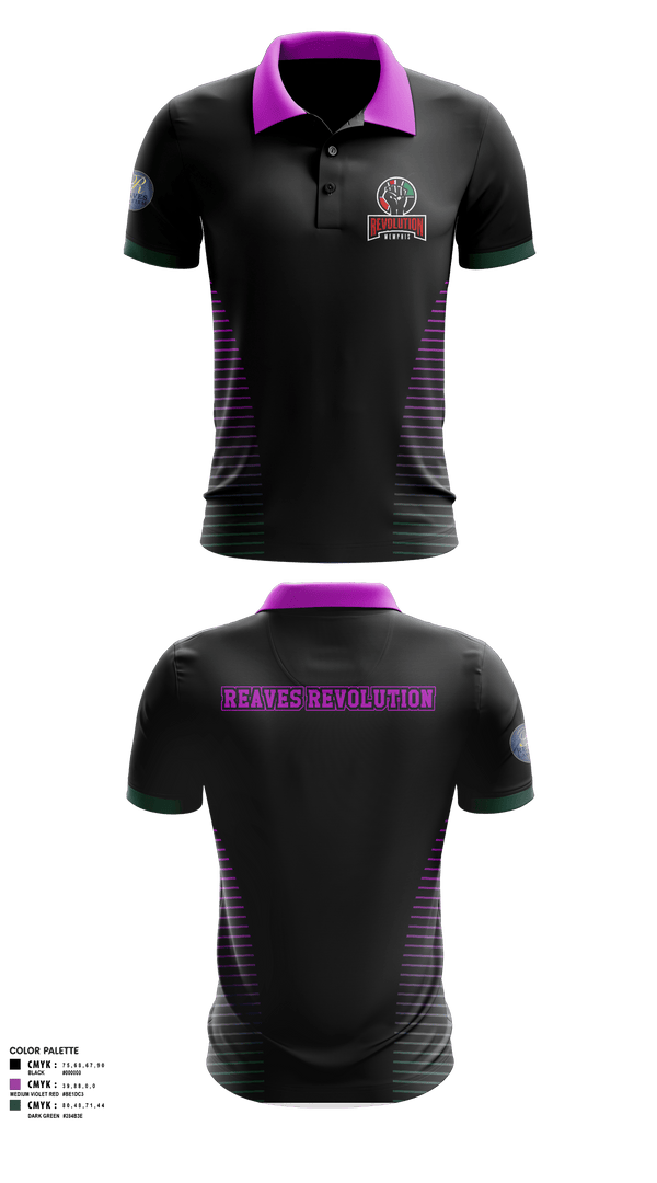 Short Sleeve Performance Polo, Reaves Revolution, Men's Basketball, Teamtime, Team time, sublimation, custom sports apparel, team uniforms, spirit wear, spiritwear, sports uniforms, custom shirts, team store, custom team store, fundraiser sports, apparel fundraiser