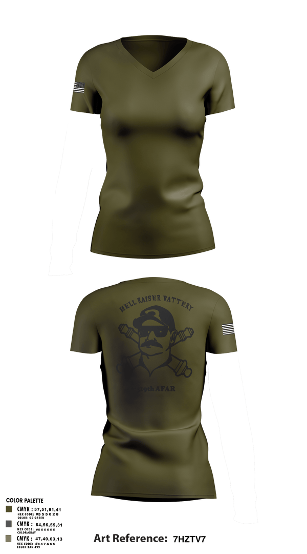 Women's Short Sleeve Vneck Shirt, HHB 2-319 AFAR, Army, Teamtime, Team time, sublimation, custom sports apparel, team uniforms, spirit wear, spiritwear, sports uniforms, custom shirts, team store, custom team store, fundraiser sports, apparel fundraiser