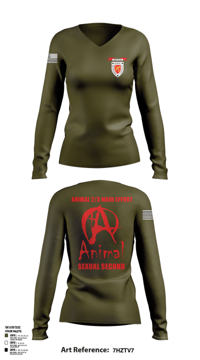 1/7 46871657 Women's Long Sleeve V-neck Shirt - 1