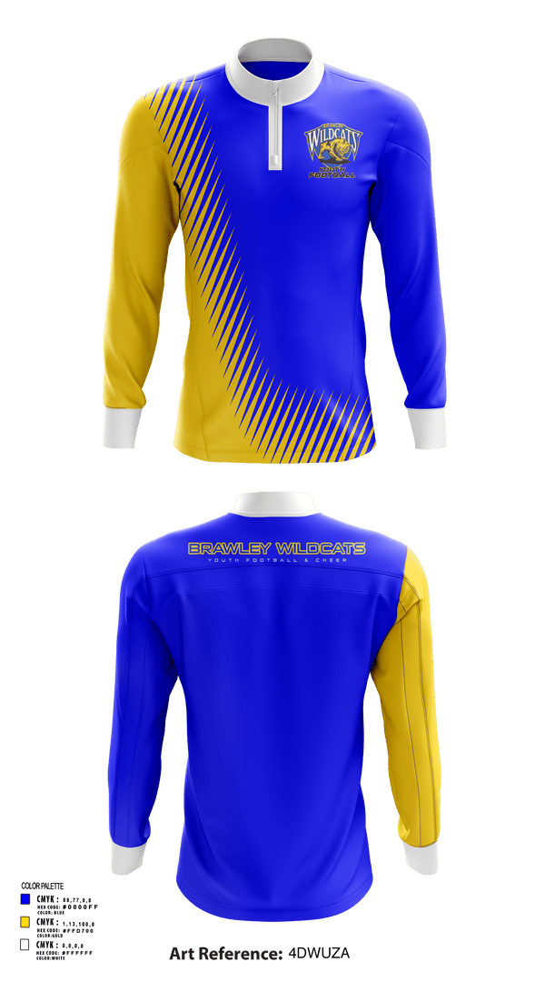 Quarter Zip Jacket, Brawley Youth Football and Cheer, Football, Teamtime, Team time, sublimation, custom sports apparel, team uniforms, spirit wear, spiritwear, sports uniforms, custom shirts, team store, custom team store, fundraiser sports, apparel fundraiser