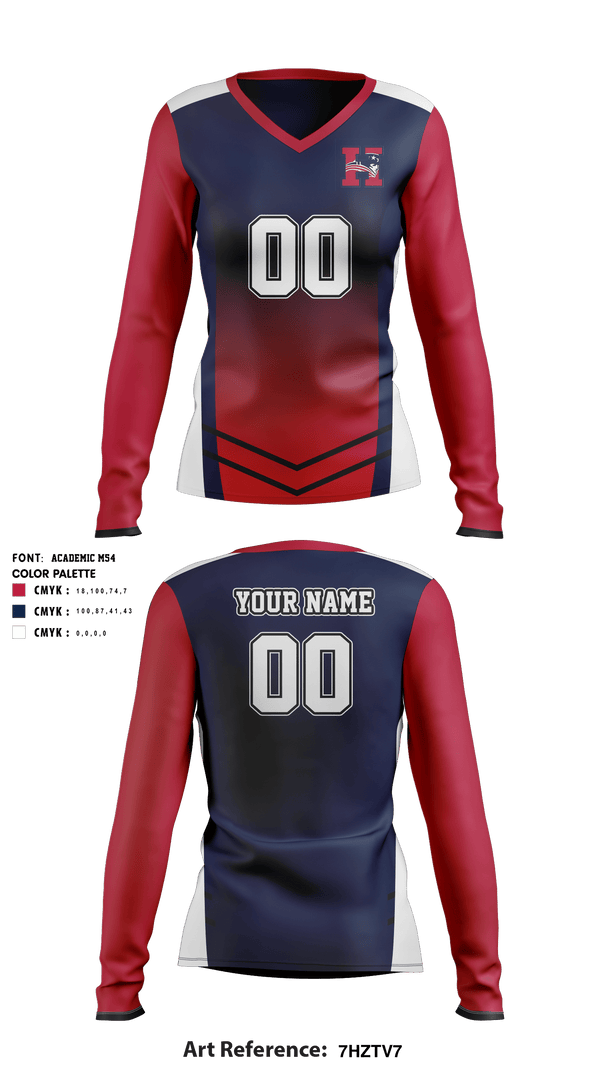 Women's Long Sleeve Vneck Shirt, Heritage High School Volleyball, Women's Volleyball, Teamtime, Team time, sublimation, custom sports apparel, team uniforms, spirit wear, spiritwear, sports uniforms, custom shirts, team store, custom team store, fundraiser sports, apparel fundraiser