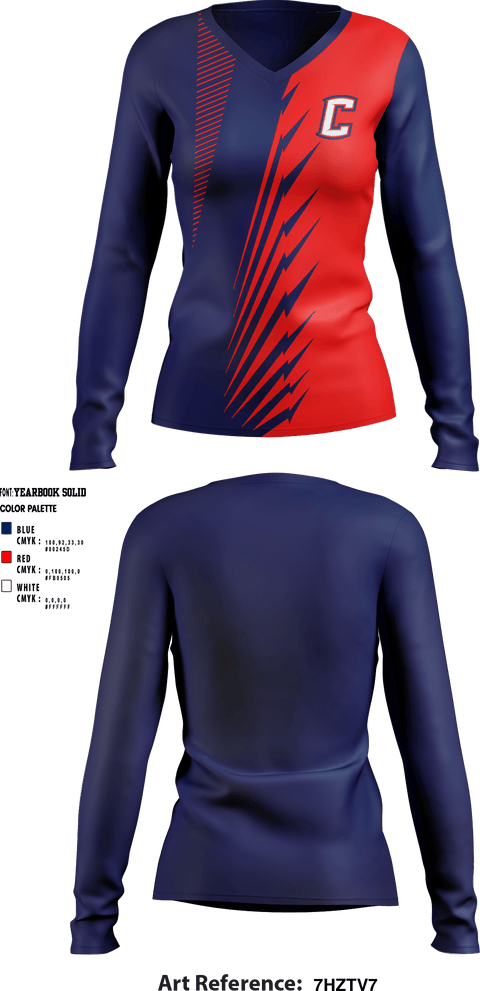 Women's Long Sleeve Vneck Shirt, Hopkins County Central High School Track & Field, Track & Field, Teamtime, Team time, sublimation, custom sports apparel, team uniforms, spirit wear, spiritwear, sports uniforms, custom shirts, team store, custom team store, fundraiser sports, apparel fundraiser