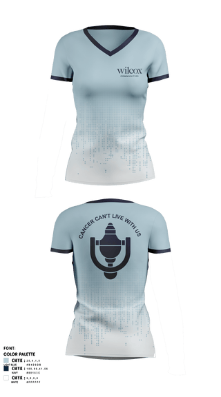 Women's Short Sleeve Vneck Shirt, Wilcox Communities Pelotonia, Cycling, Teamtime, Team time, sublimation, custom sports apparel, team uniforms, spirit wear, spiritwear, sports uniforms, custom shirts, team store, custom team store, fundraiser sports, apparel fundraiser