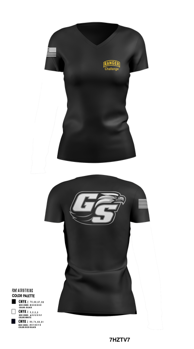 GASOU ROTC Ranger Challenge 95229056 Women's Short Sleeve V-neck Shirt - 52