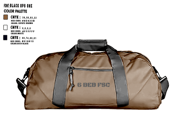 Duffle Bag, 6 BEB FSC, Army, Teamtime, Team time, sublimation, custom sports apparel, team uniforms, spirit wear, spiritwear, sports uniforms, custom shirts, team store, custom team store, fundraiser sports, apparel fundraiser