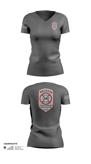 Women's Short Sleeve Vneck Shirt, The Melrose Fire Company Incorporated, , Teamtime, Team time, sublimation, custom sports apparel, team uniforms, spirit wear, spiritwear, sports uniforms, custom shirts, team store, custom team store, fundraiser sports, apparel fundraiser