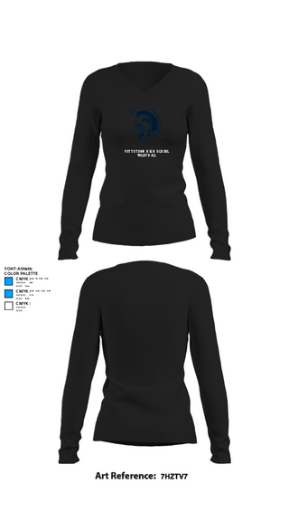 Women's Long Sleeve Vneck Shirt, Pottstown High School Volleyball, Women's Volleyball, Teamtime, Team time, sublimation, custom sports apparel, team uniforms, spirit wear, spiritwear, sports uniforms, custom shirts, team store, custom team store, fundraiser sports, apparel fundraiser