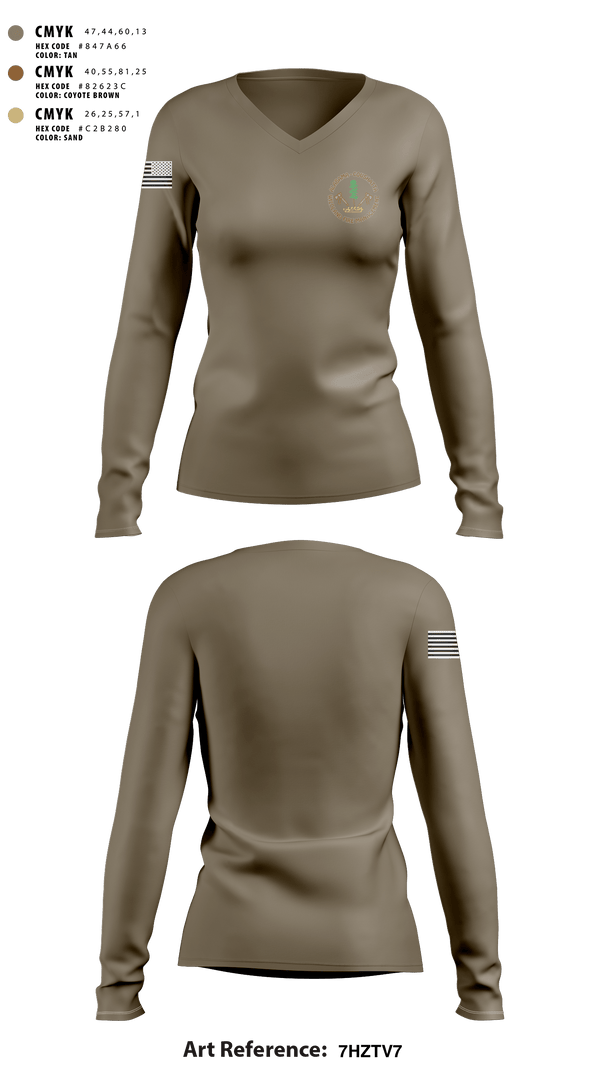 Women's Long Sleeve Vneck Shirt, Alabama-Coushatta Wildland Fire Management, Fire Department, Teamtime, Team time, sublimation, custom sports apparel, team uniforms, spirit wear, spiritwear, sports uniforms, custom shirts, team store, custom team store, fundraiser sports, apparel fundraiser