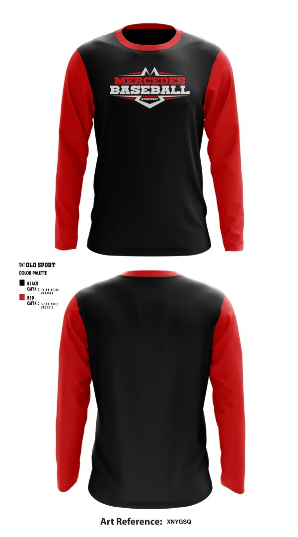 Long Sleeve Performance Shirt, Mercedes Baseball Academy, Baseball, Teamtime, Team time, sublimation, custom sports apparel, team uniforms, spirit wear, spiritwear, sports uniforms, custom shirts, team store, custom team store, fundraiser sports, apparel fundraiser