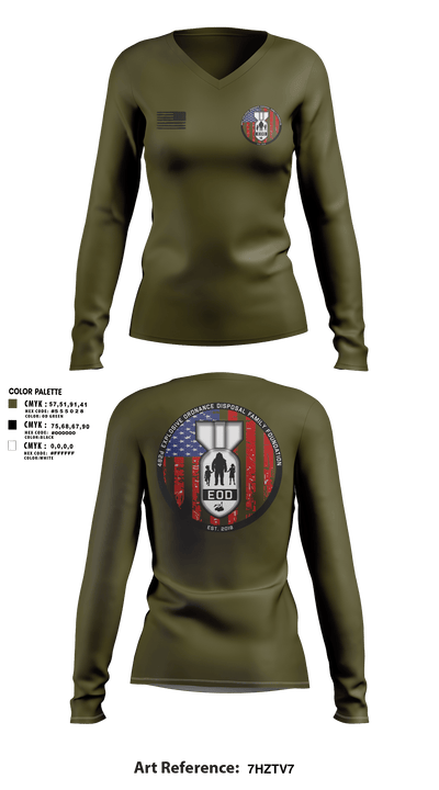 482nd EOD 78922721 Women's Long Sleeve V-neck Shirt - 1