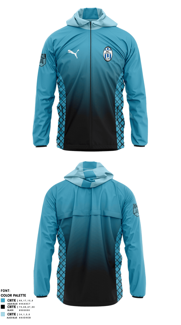 Windbreaker, Ac Connecticut, Men's Soccer, Teamtime, Team time, sublimation, custom sports apparel, team uniforms, spirit wear, spiritwear, sports uniforms, custom shirts, team store, custom team store, fundraiser sports, apparel fundraiser