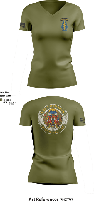 Women's Short Sleeve Vneck Shirt, ECHO 20th SFG, National Guard, Teamtime, Team time, sublimation, custom sports apparel, team uniforms, spirit wear, spiritwear, sports uniforms, custom shirts, team store, custom team store, fundraiser sports, apparel fundraiser