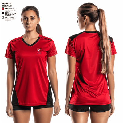 Rose Hill High School Volleyball 25541825 Women's Short Sleeve V-neck Shirt - 2