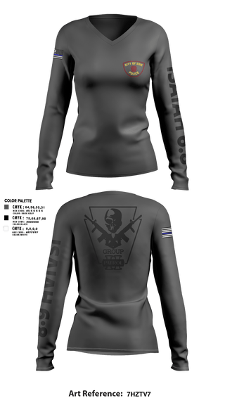 Women's Long Sleeve Vneck Shirt, Erie police department, Police, Teamtime, Team time, sublimation, custom sports apparel, team uniforms, spirit wear, spiritwear, sports uniforms, custom shirts, team store, custom team store, fundraiser sports, apparel fundraiser