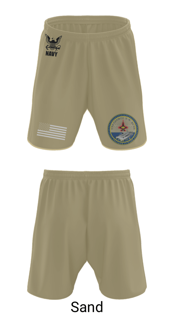 Athletic Shorts With Pockets, Cvn 77 IM-5, Navy, Teamtime, Team time, sublimation, custom sports apparel, team uniforms, spirit wear, spiritwear, sports uniforms, custom shirts, team store, custom team store, fundraiser sports, apparel fundraiser
