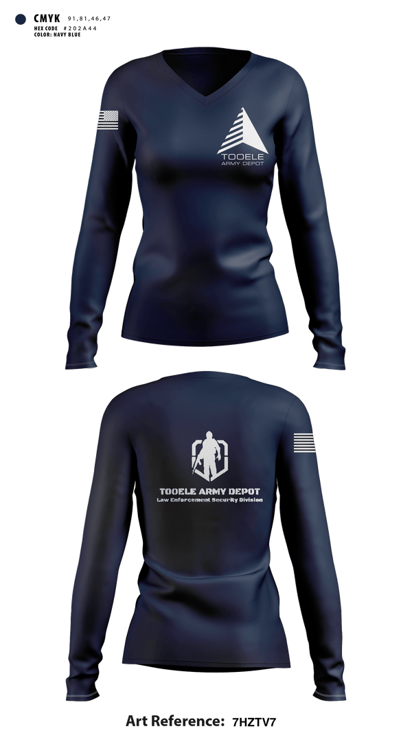 Women's Long Sleeve Vneck Shirt, Tooele Army Depot, LESD Police, Army, Teamtime, Team time, sublimation, custom sports apparel, team uniforms, spirit wear, spiritwear, sports uniforms, custom shirts, team store, custom team store, fundraiser sports, apparel fundraiser