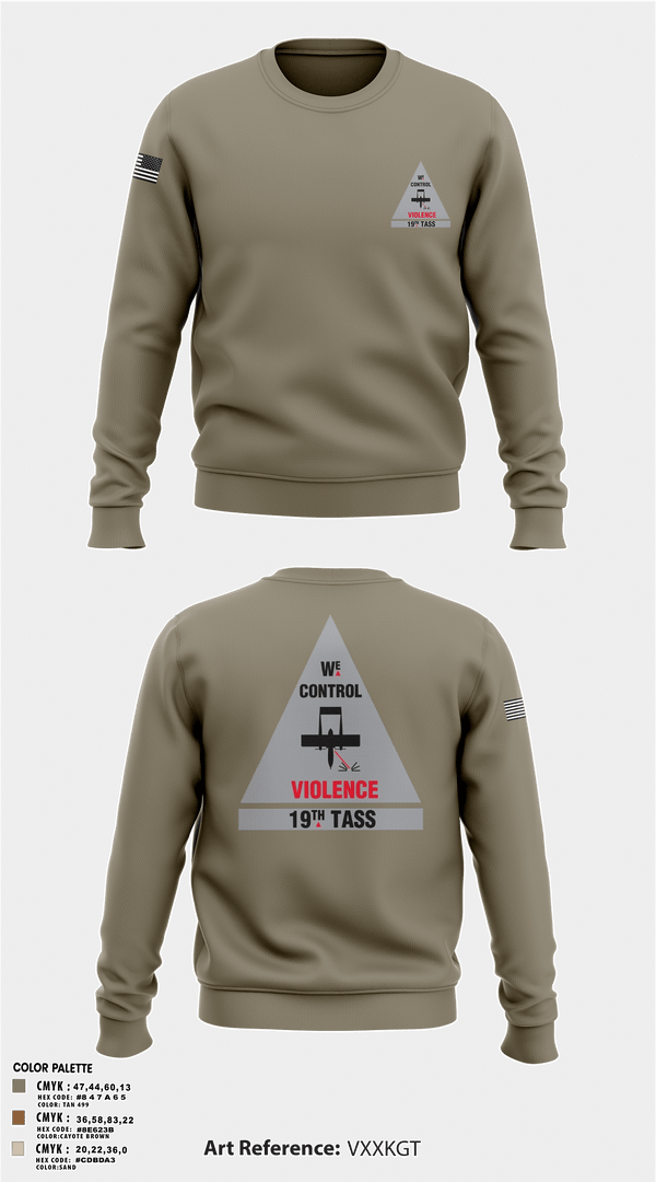 Crew Neck Sweatshirt, 19th TASS, Air Force, Teamtime, Team time, sublimation, custom sports apparel, team uniforms, spirit wear, spiritwear, sports uniforms, custom shirts, team store, custom team store, fundraiser sports, apparel fundraiser