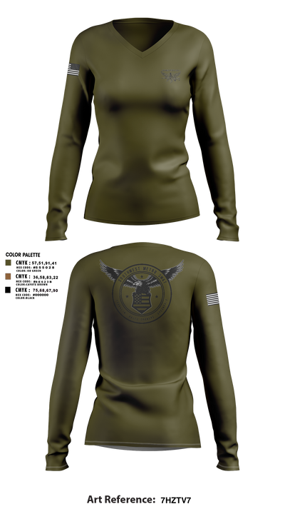 Southwest Metro SWAT 16645049 Women's Long Sleeve V-neck Shirt - 105