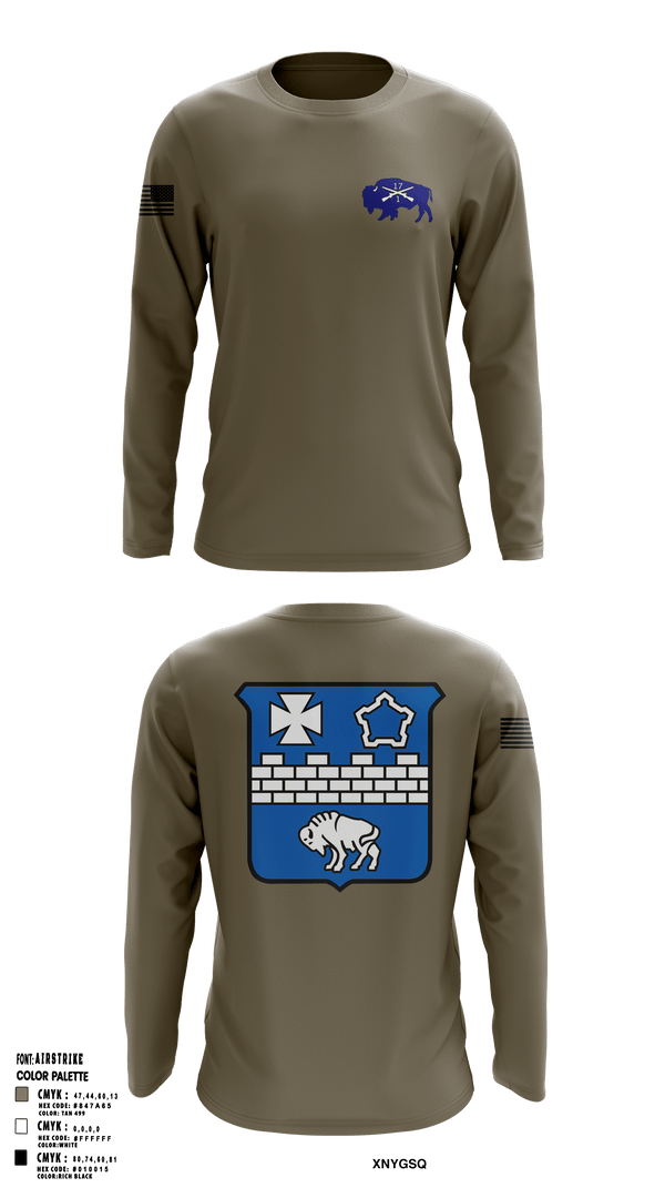 Long Sleeve Performance Shirt, 1-17 Infantry Regiment, Army, Teamtime, Team time, sublimation, custom sports apparel, team uniforms, spirit wear, spiritwear, sports uniforms, custom shirts, team store, custom team store, fundraiser sports, apparel fundraiser
