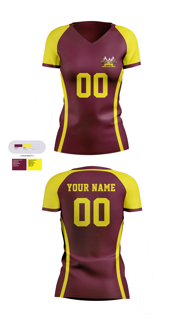 Women's Short Sleeve Vneck Shirt, Spokane R-7 High School Volleyball, Women's Volleyball, Teamtime, Team time, sublimation, custom sports apparel, team uniforms, spirit wear, spiritwear, sports uniforms, custom shirts, team store, custom team store, fundraiser sports, apparel fundraiser